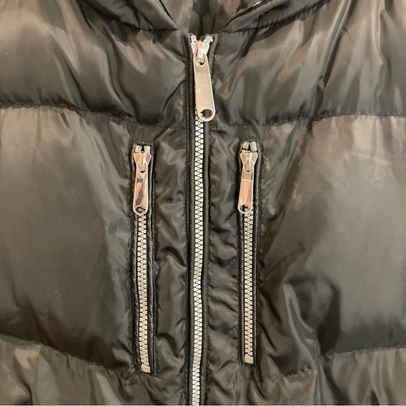 SAM EDELMAN Sz XL Hooded Shiny Reflective Back Zipper Pockets Puffer Coat Jacket - Picture 3 of 11